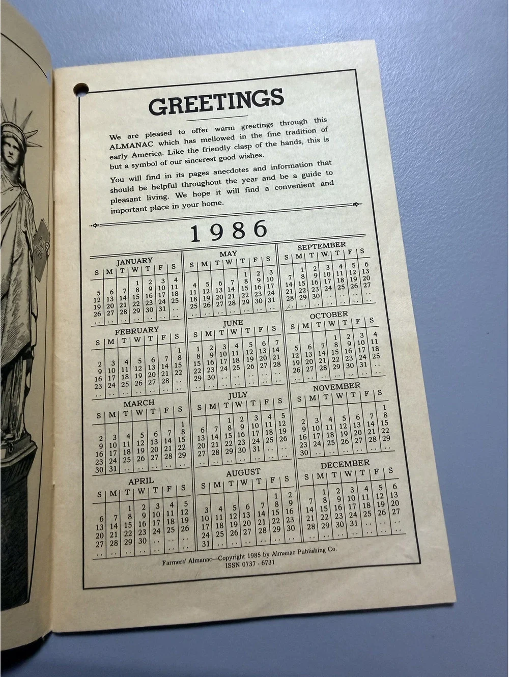 1986 Farmers' Almanac Horn Seed Co Ray Geiger Vintage Planting Calendar Booklet